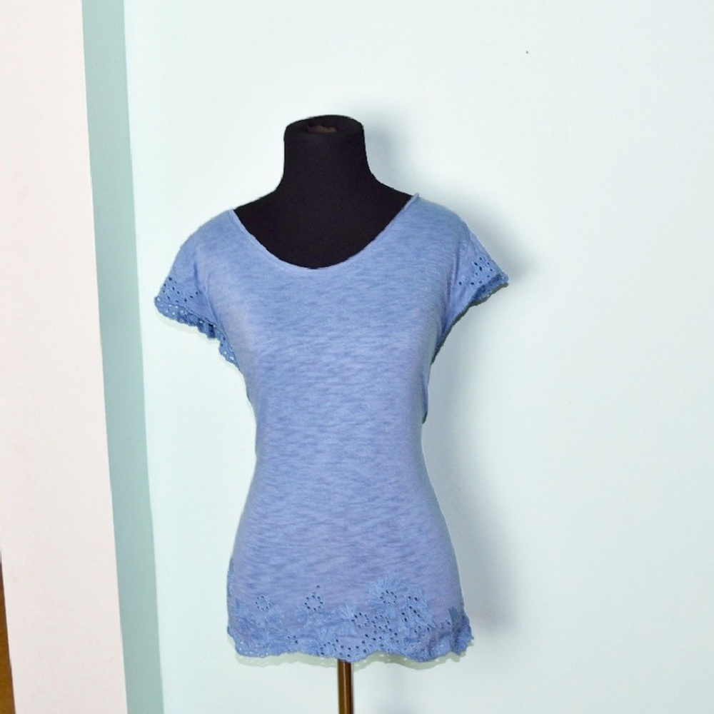 Blue Paisley Cut Out Top